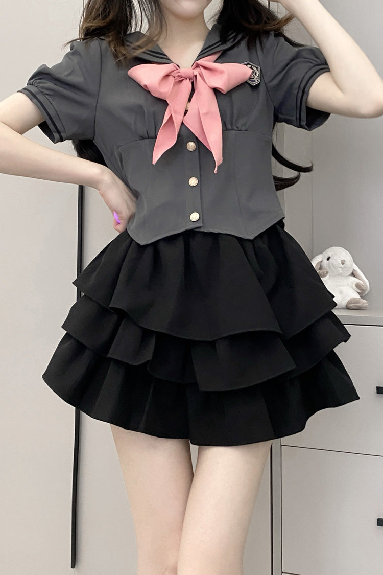 Punk T-Shirt - Multi-layer Ruffle Bowknot, 4 Colors, Ruffled, Sweet Style, Bow Detail - additional product view 13
