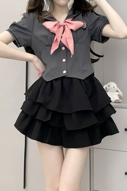 Punk T-Shirt - Multi-layer Ruffle Bowknot, 4 Colors, Ruffled, Sweet Style, Bow Detail - additional product view 13