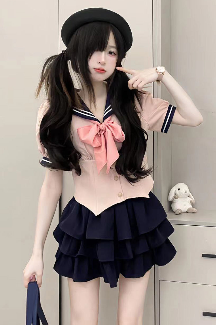 Punk T-Shirt - Multi-layer Ruffle Bowknot, 4 Colors, Ruffled, Sweet Style, Bow Detail - main product image