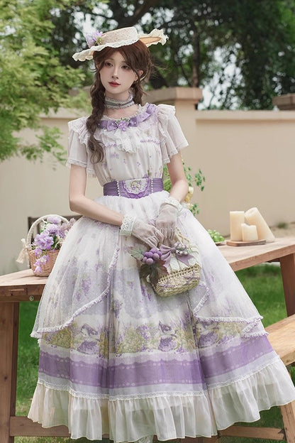 Punk T-Shirt - Rabbit Vine Story, 2 Colors, Sweet Style, Bow Detail, Lace Trim - additional product view 5