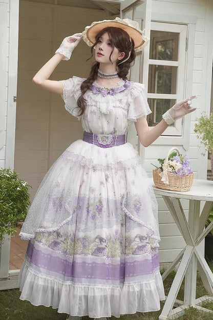 Punk T-Shirt - Rabbit Vine Story, 2 Colors, Sweet Style, Bow Detail, Lace Trim - main product image