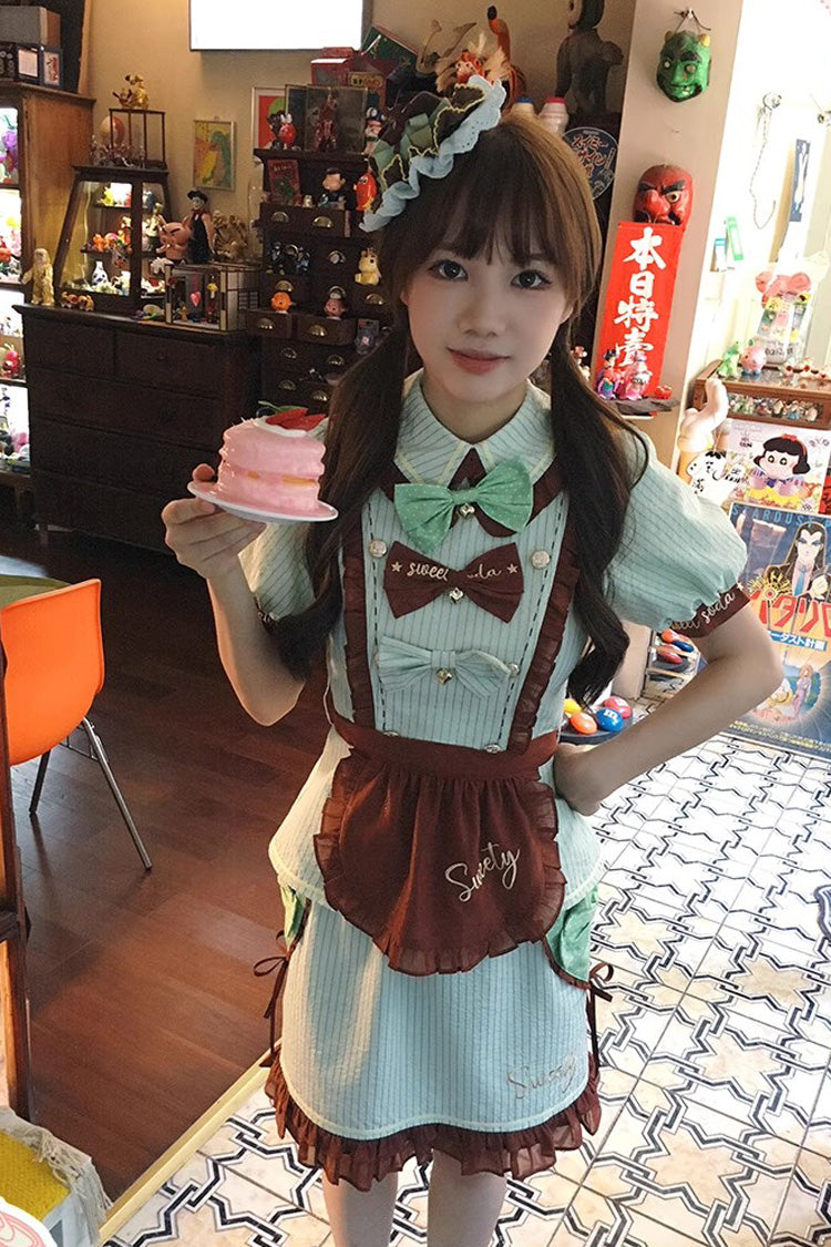 Punk T-Shirt - Sweet Soda, Green, Bow Detail, Lace Trim, Ruffled - additional product view 3
