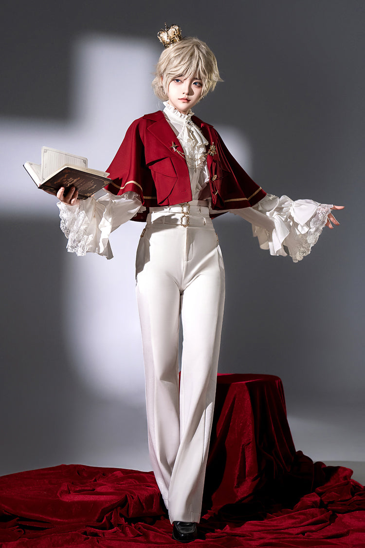Punk Trousers - Day And Night Song, White, Ruffled, Long Sleeves, Gothic Style - additional product view 6