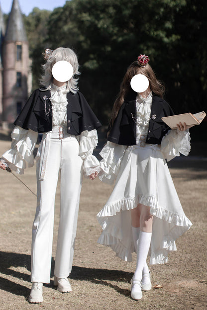 Punk Trousers - Day And Night Song, White, Ruffled, Long Sleeves, Gothic Style - additional product view 13