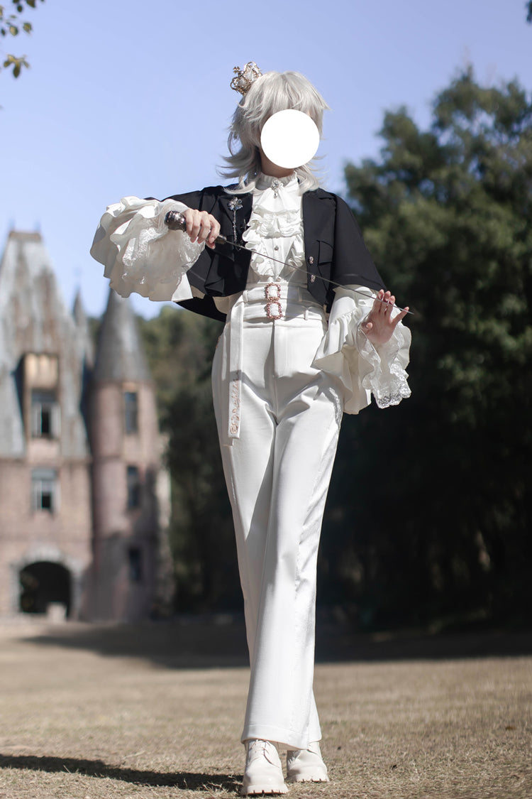 Punk Trousers - Day And Night Song, White, Ruffled, Long Sleeves, Gothic Style - additional product view 14