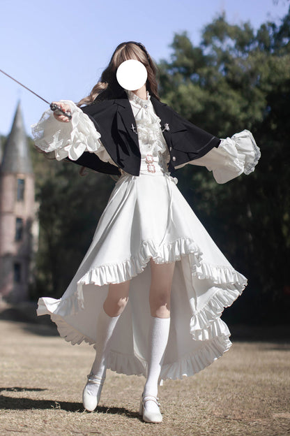 Punk Trousers - Day And Night Song, White, Ruffled, Long Sleeves, Gothic Style - additional product view 15