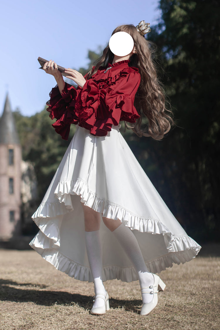 Punk Trousers - Day And Night Song, White, Ruffled, Long Sleeves, Gothic Style - additional product view 16