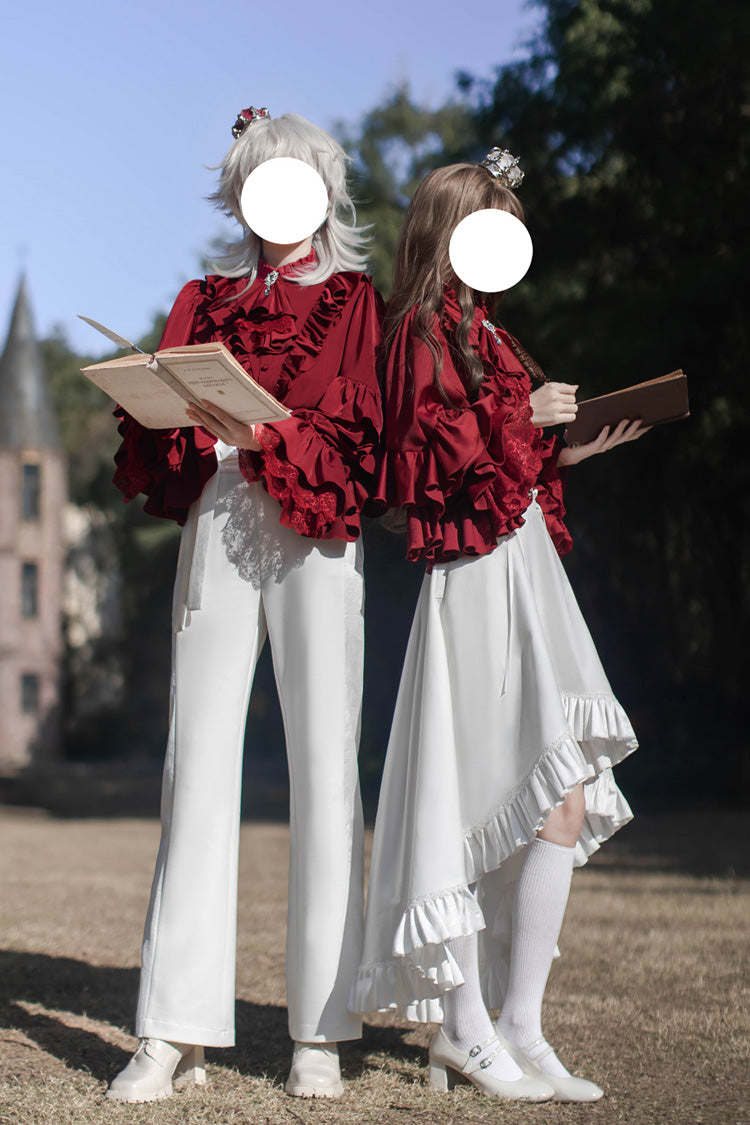 Punk Trousers - Day And Night Song, White, Ruffled, Long Sleeves, Gothic Style - additional product view 17