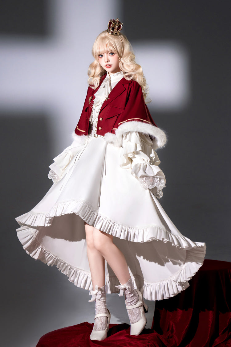 Punk Trousers - Day And Night Song, White, Ruffled, Long Sleeves, Gothic Style - S White Skirt / M White Skirt / L White Skirt option