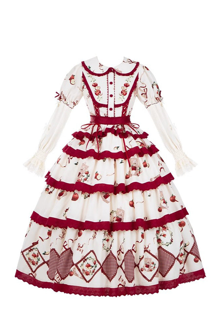 Ruffled Lolita Skirt - Apple Orchard, 2 Colors, Long Length, Layered, Sweet Style - additional product view 3