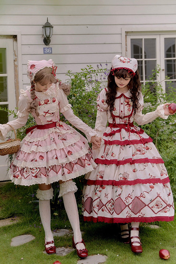 Ruffled Lolita Skirt - Apple Orchard, 2 Colors, Long Length, Layered, Sweet Style - additional product view 4