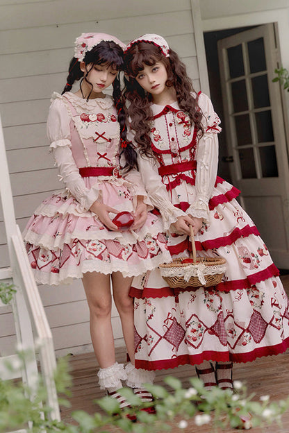 Ruffled Lolita Skirt - Apple Orchard, 2 Colors, Long Length, Layered, Sweet Style - additional product view 6