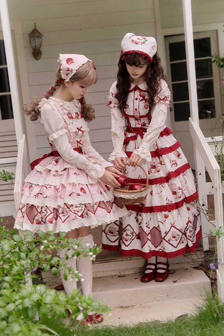 Ruffled Lolita Skirt - Apple Orchard, 2 Colors, Long Length, Layered, Sweet Style - additional product view 7