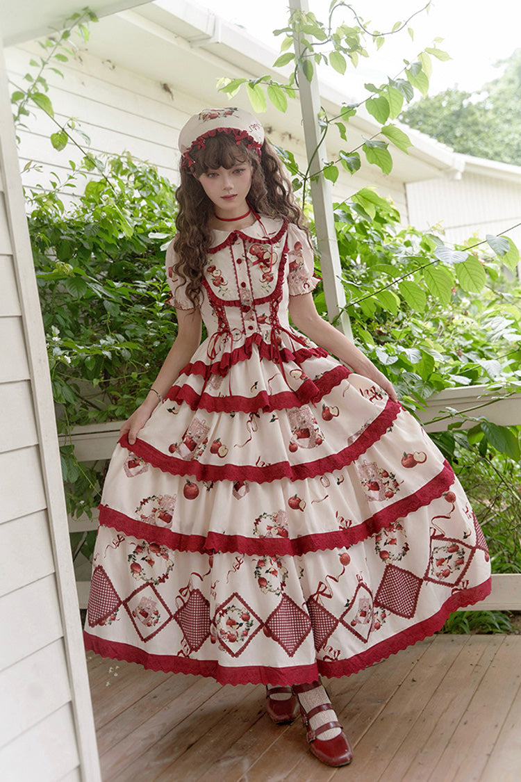 Ruffled Lolita Skirt - Apple Orchard, 2 Colors, Long Length, Layered, Sweet Style - additional product view 10