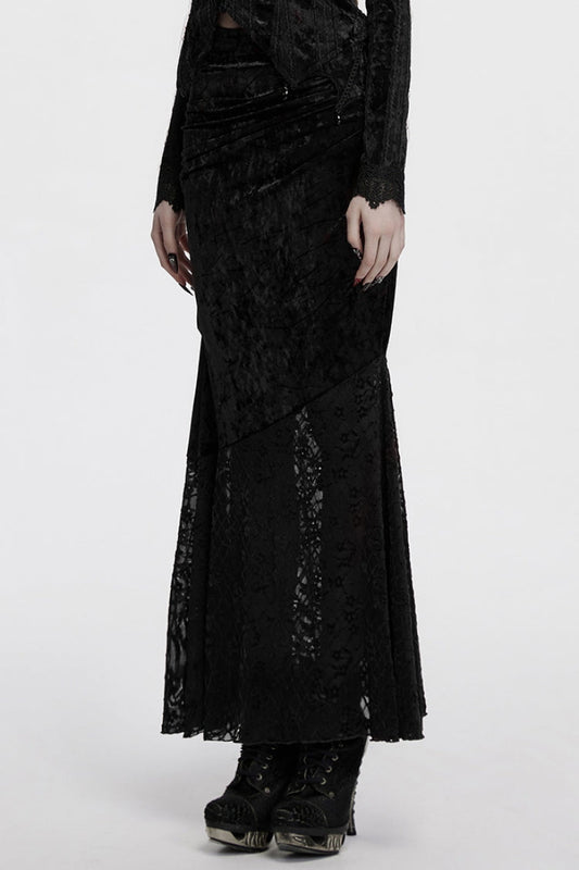 Ruffled Lolita Skirt - Batwing Hollow, Black, Women's Style, Embroidered, Gothic Style - additional product view 2