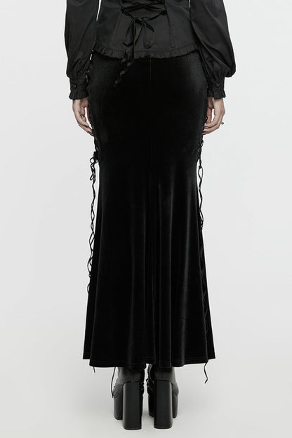 Ruffled Lolita Skirt - Black/red, 2 Colors, Women's Style, Embroidered, Lace-Up - additional product view 3