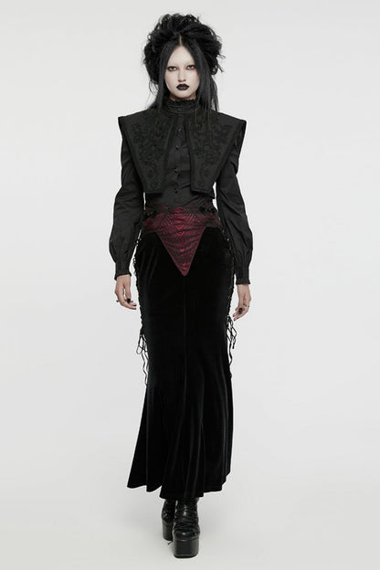 Ruffled Lolita Skirt - Black/red, 2 Colors, Women's Style, Embroidered, Lace-Up - additional product view 4