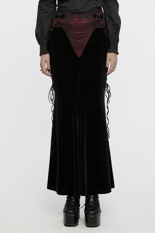 Ruffled Lolita Skirt - Black/red, 2 Colors, Women's Style, Embroidered, Lace-Up - main product image