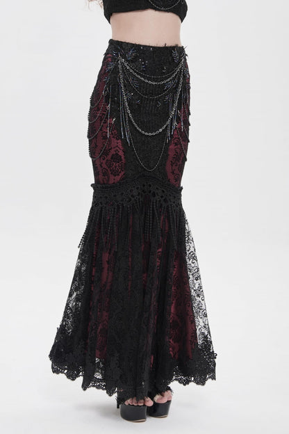 Ruffled Lolita Skirt - Black/red Double-layered, 2 Colors, Women's Style, Embroidered - additional product view 6