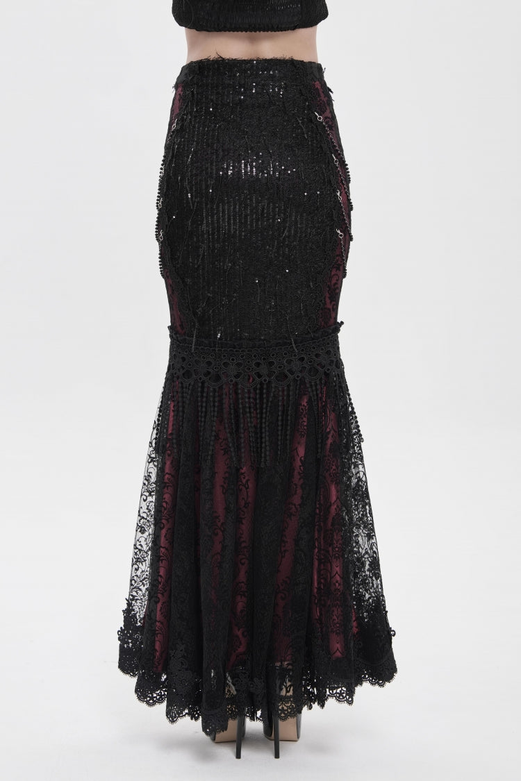 Ruffled Lolita Skirt - Black/red Double-layered, 2 Colors, Women's Style, Embroidered - additional product view 7