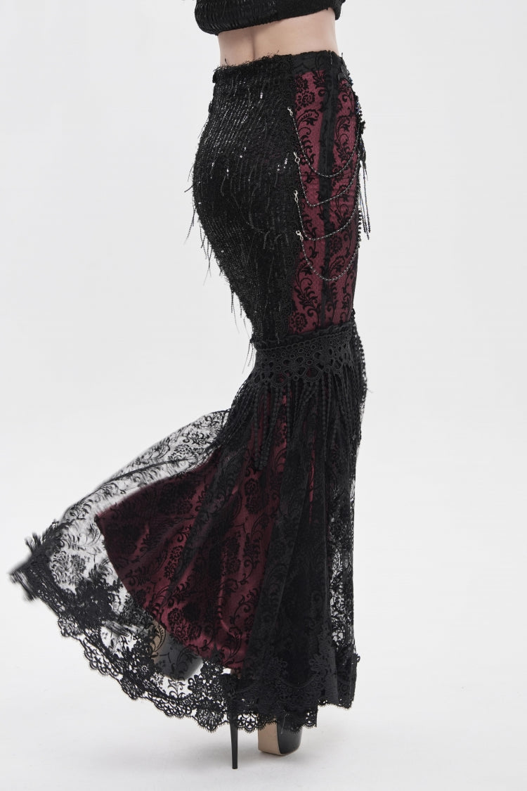 Ruffled Lolita Skirt - Black/red Double-layered, 2 Colors, Women's Style, Embroidered - additional product view 8