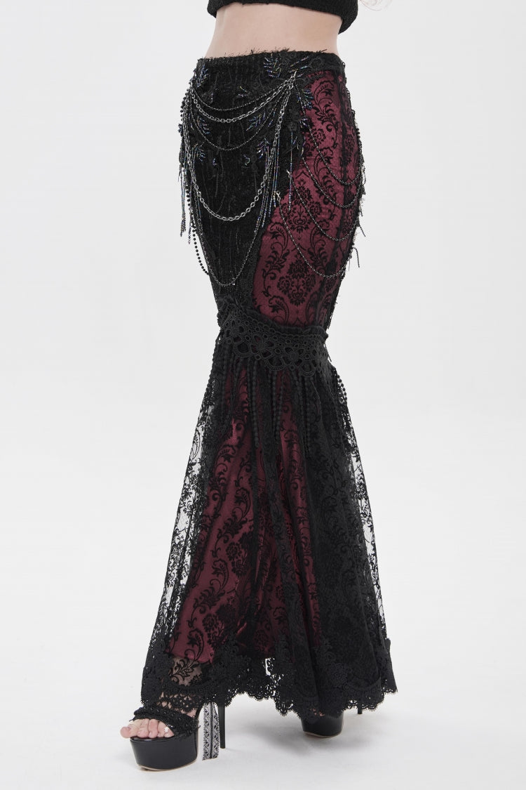 Ruffled Lolita Skirt - Black/red Double-layered, 2 Colors, Women's Style, Embroidered - additional product view 10