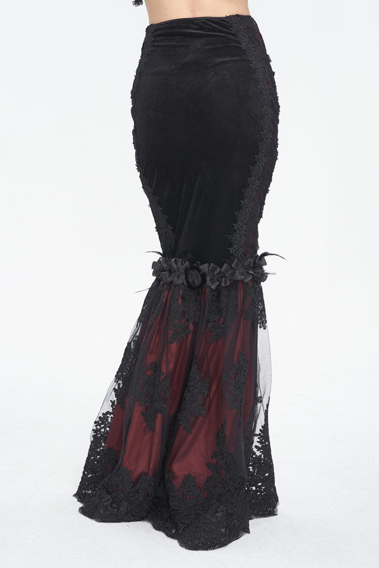 Ruffled Lolita Skirt - Black/red High Waisted, 2 Colors, High Waist, Women's Style - additional product view 3