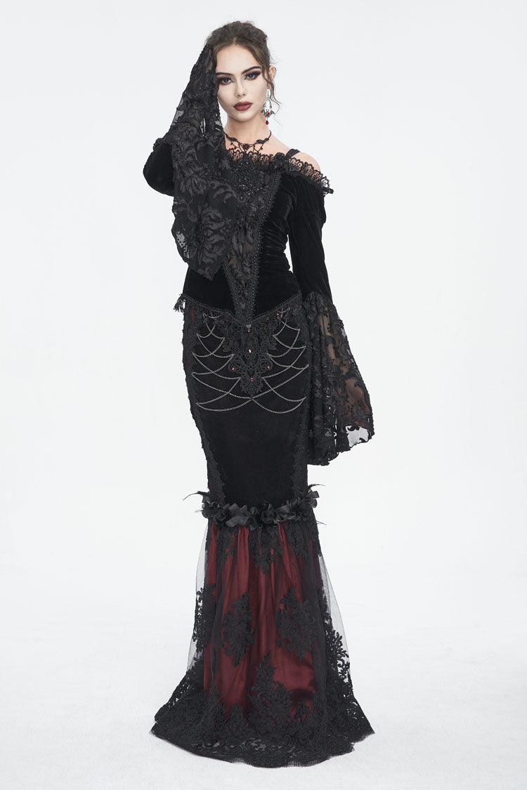 Ruffled Lolita Skirt - Black/red High Waisted, 2 Colors, High Waist, Women's Style - additional product view 4
