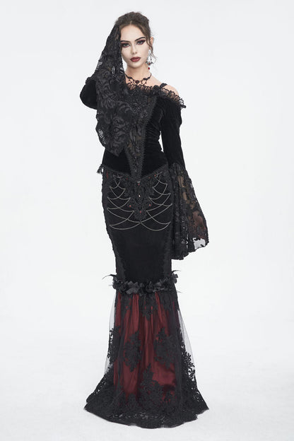 Ruffled Lolita Skirt - Black/red High Waisted, 2 Colors, High Waist, Women's Style - additional product view 4