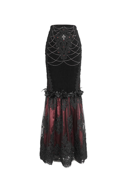 Ruffled Lolita Skirt - Black/red High Waisted, 2 Colors, High Waist, Women's Style - additional product view 5