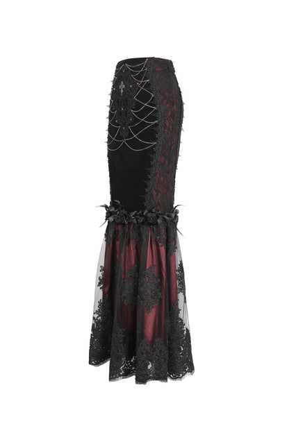Ruffled Lolita Skirt - Black/red High Waisted, 2 Colors, High Waist, Women's Style - additional product view 6