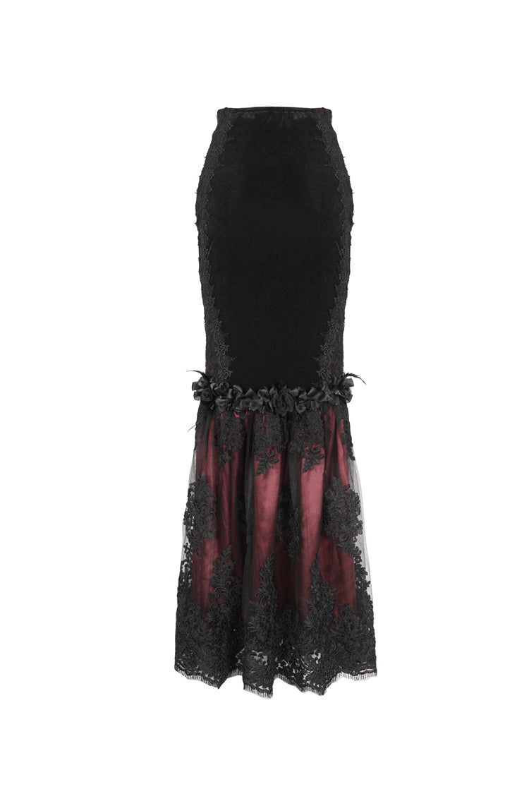 Ruffled Lolita Skirt - Black/red High Waisted, 2 Colors, High Waist, Women's Style - additional product view 7
