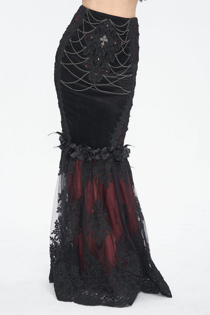 Ruffled Lolita Skirt - Black/red High Waisted, 2 Colors, High Waist, Women's Style - main product image