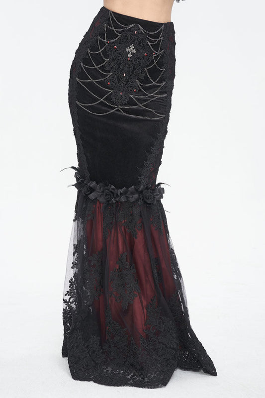 Ruffled Lolita Skirt - Black/red High Waisted, 2 Colors, High Waist, Women's Style - main product image