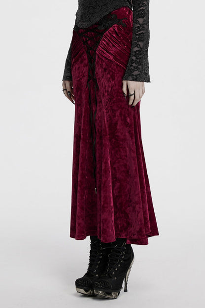 Ruffled Lolita Skirt - Black/red High Waisted Lace-up, 2 Colors, High Waist, Women's Style - additional product view 2