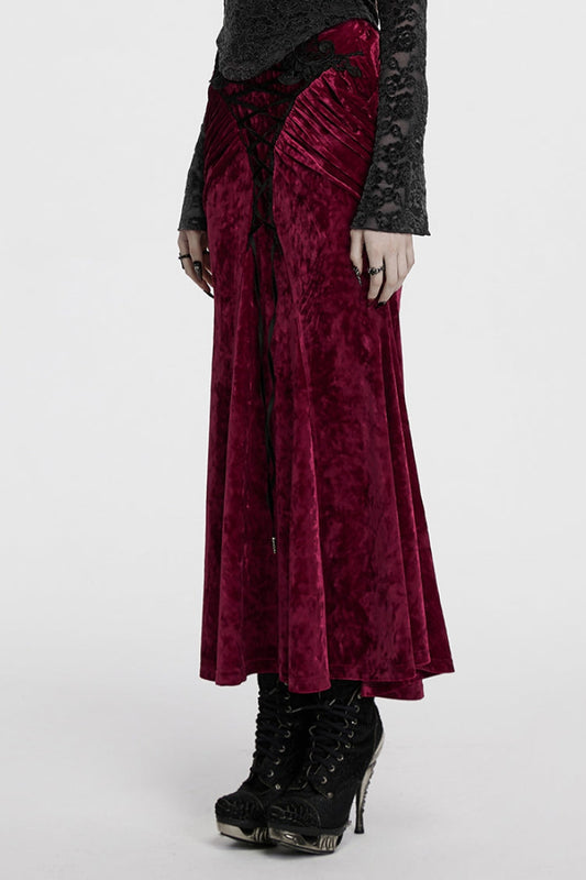 Ruffled Lolita Skirt - Black/red High Waisted Lace-up, 2 Colors, High Waist, Women's Style - additional product view 2