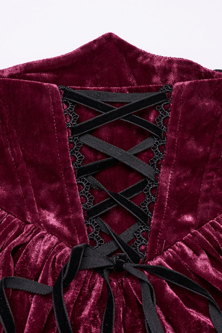 Ruffled Lolita Skirt - Black/red High Waisted Lace-up, 2 Colors, High Waist, Women's Style - additional product view 6