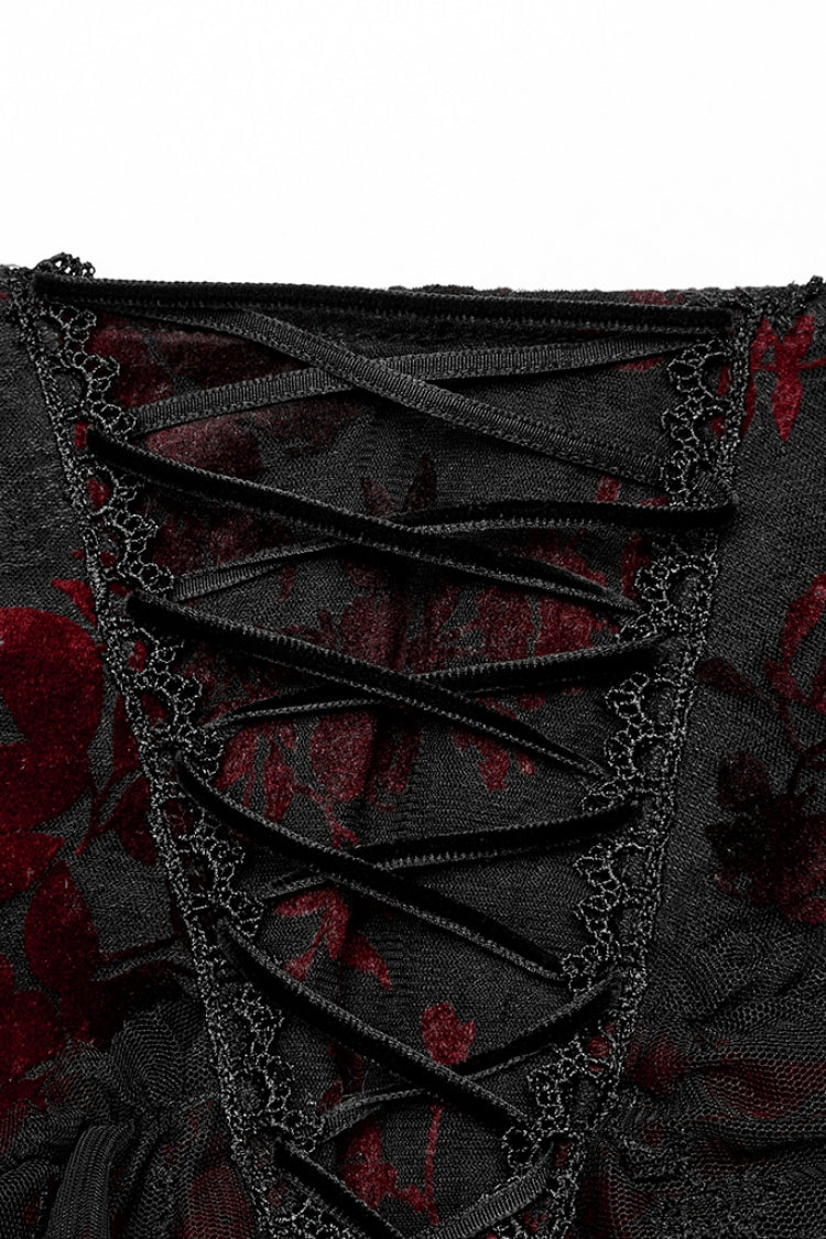 Ruffled Lolita Skirt - Black/red Layered, 2 Colors, Women's Style, Lace Trim, Ruffled - additional product view 7