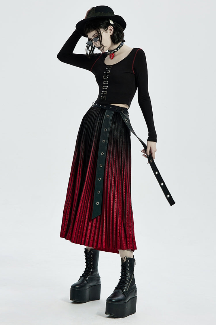 Ruffled Lolita Skirt - Black/red Metal Nails Metal, 2 Colors, Women's Style - additional product view 4