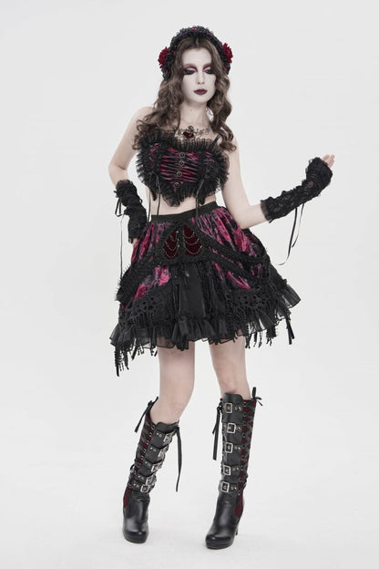 Ruffled Lolita Skirt - Black/red Multi-layered Tassels, 2 Colors, Women's Style - additional product view 3