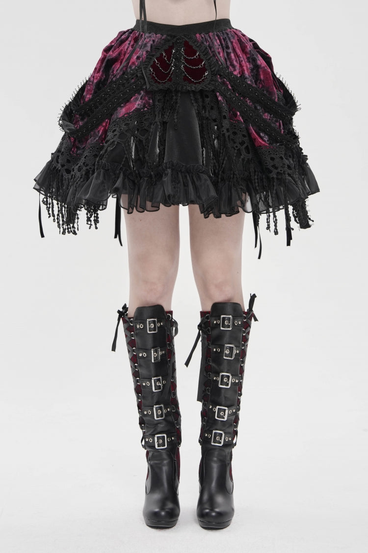 Ruffled Lolita Skirt - Black/red Multi-layered Tassels, 2 Colors, Women's Style - additional product view 7
