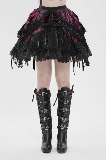 Ruffled Lolita Skirt - Black/red Multi-layered Tassels, 2 Colors, Women's Style - additional product view 7