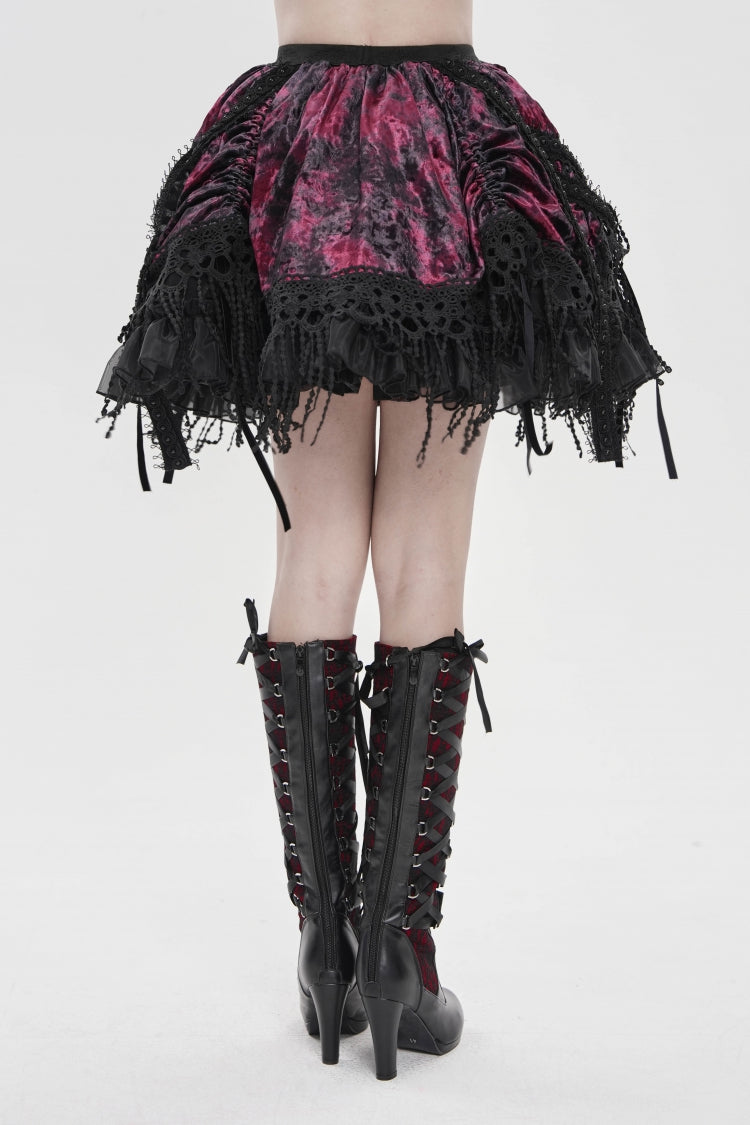 Ruffled Lolita Skirt - Black/red Multi-layered Tassels, 2 Colors, Women's Style - additional product view 9