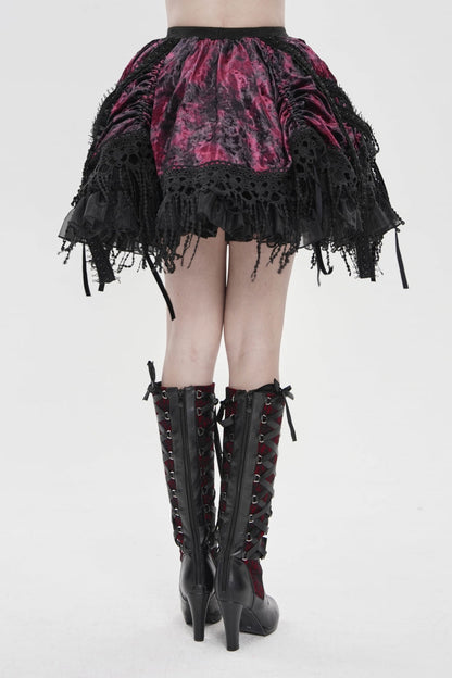 Ruffled Lolita Skirt - Black/red Multi-layered Tassels, 2 Colors, Women's Style - additional product view 9