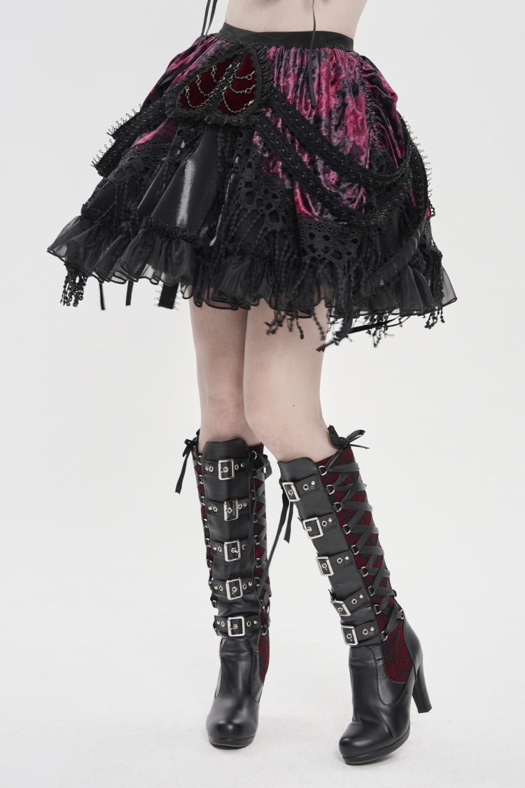 Ruffled Lolita Skirt - Black/red Multi-layered Tassels, 2 Colors, Women's Style - additional product view 10