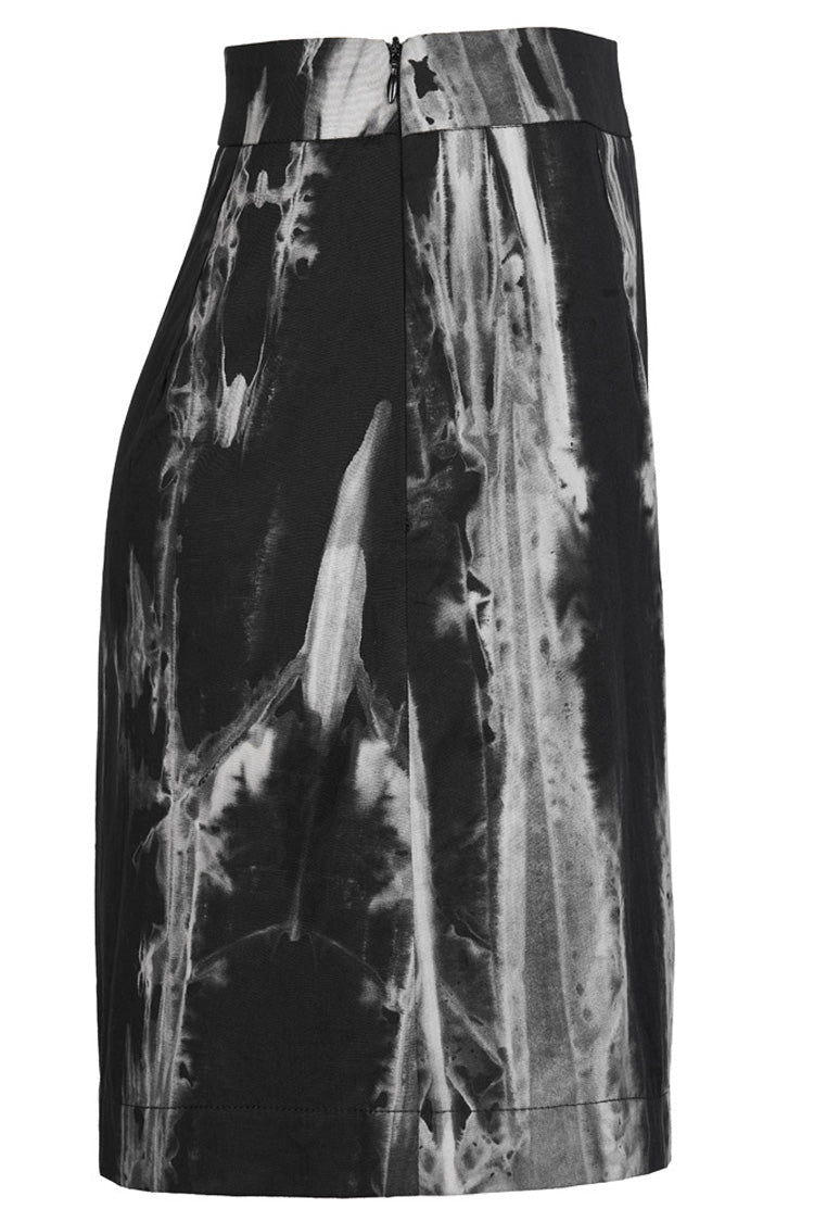 Ruffled Lolita Skirt - Black/white Hem Side Slit Design, 2 Colors, Slit Detail - additional product view 6