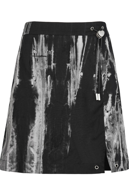Ruffled Lolita Skirt - Black/white Hem Side Slit Design, 2 Colors, Slit Detail - additional product view 8