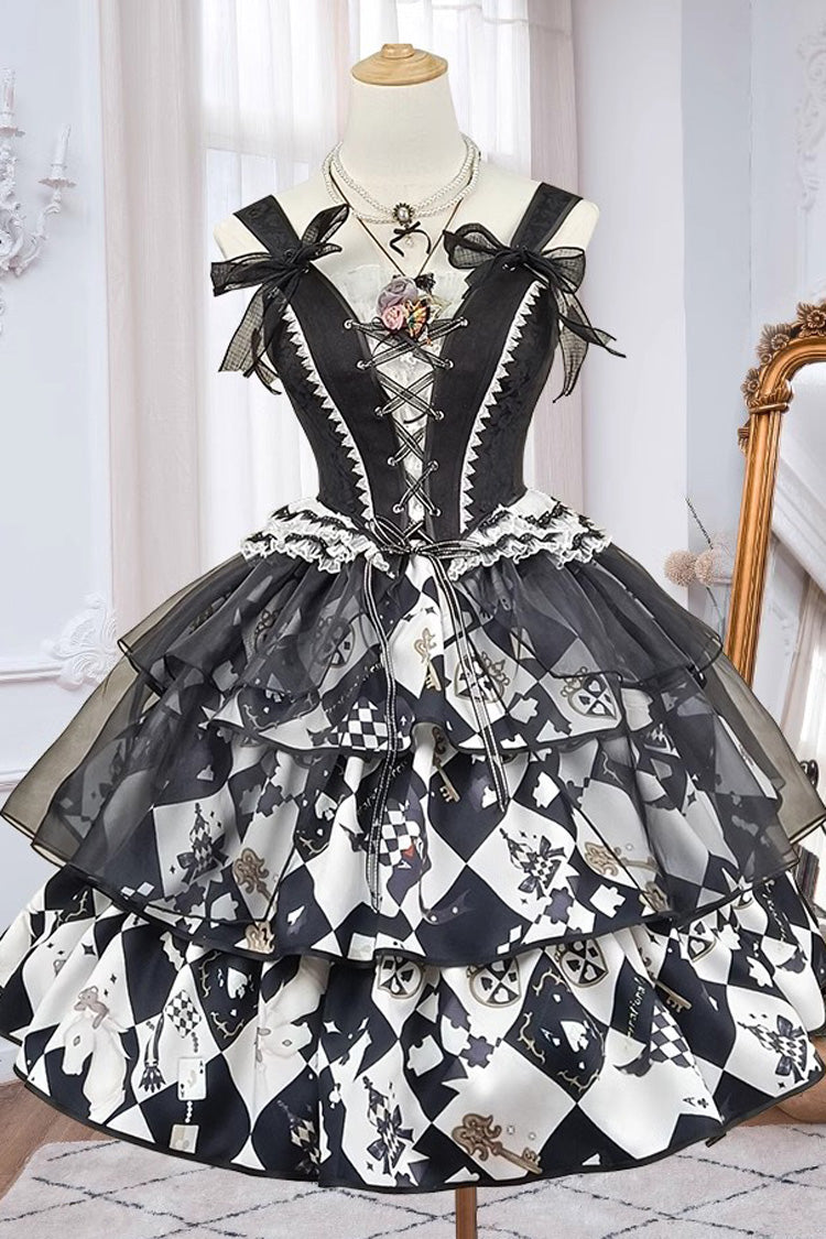 Ruffled Lolita Skirt - Board Games, 2 Colors, Printed, Layered, Ruffled - additional product view 3