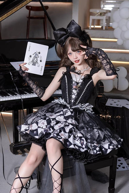 Ruffled Lolita Skirt - Board Games, 2 Colors, Printed, Layered, Ruffled - additional product view 6