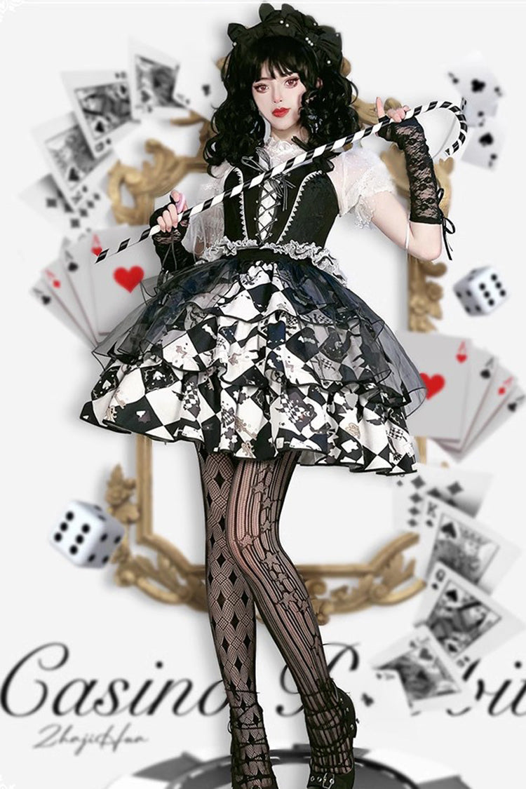 Ruffled Lolita Skirt - Board Games, 2 Colors, Printed, Layered, Ruffled - additional product view 7